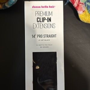 Premium Clip-on extensions 14” pro straight #1 jet black